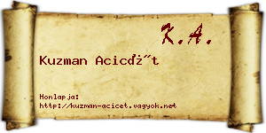 Kuzman Acicét névjegykártya